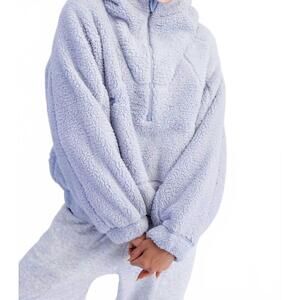 NEW RAE MODE sherpa quarter zip hoodie in lavender